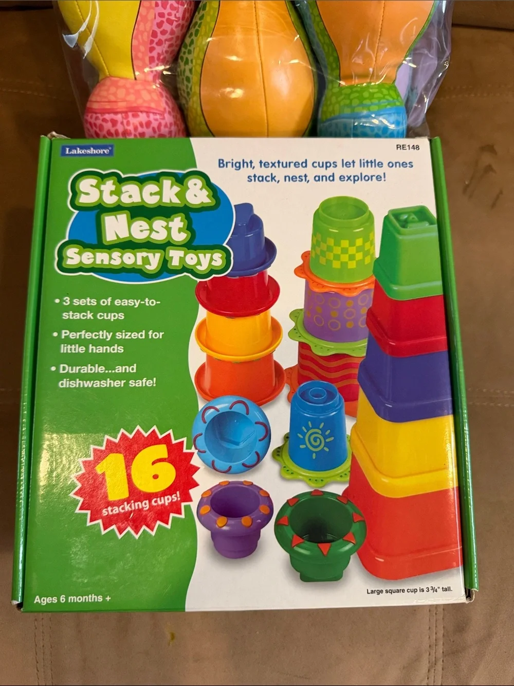 Lakeshore stack and nest sensory toys learning baby bowling